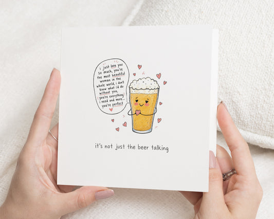 Anniversary Card for Wife, Funny Anniversary Card, Valentines Day Card for Her, Beer Card for Girlfriend, Love Card for Her