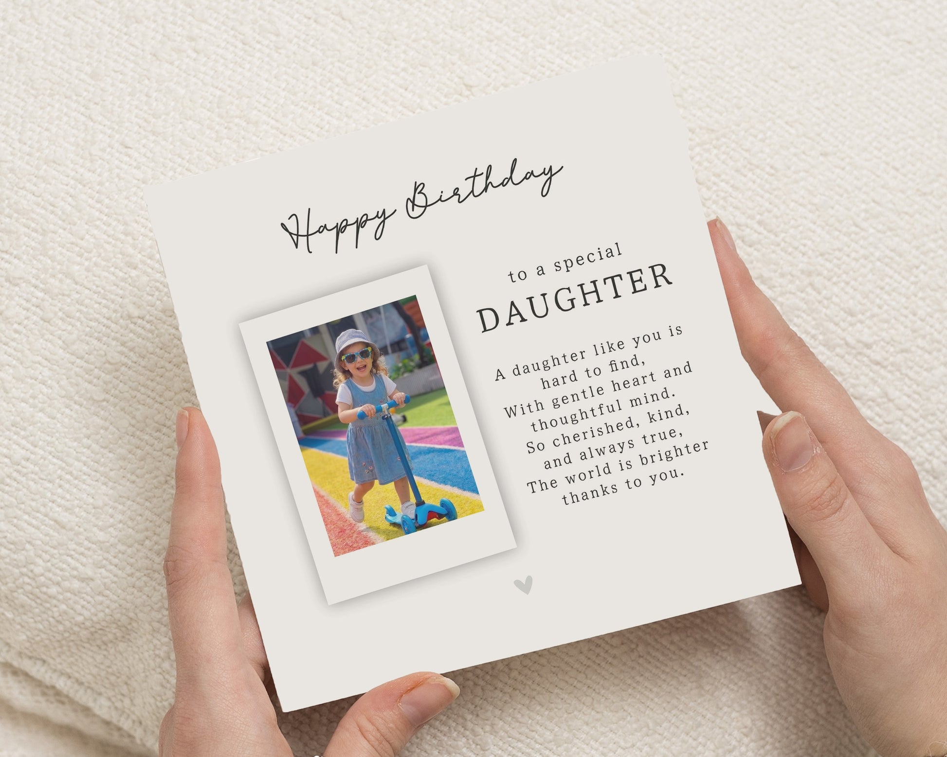 Daughter Birthday Card, Birthday Card for Daughter, Personalised Photo Birthday Card, Poem Birthday Card, Birthday Cards for Her