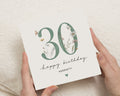 30th Birthday Card for Her, Personalised 30th Birthday Card, Floral Birthday Card for Women, Custom Age Birthday Card, 30 Birthday Card