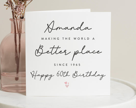 60th Birthday Card, Personalised Birthday Card for Her, Birthday Card for Mum, Birthday Card for Friend, 60th Birthday Gift
