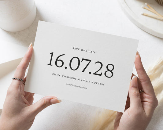 Personalised Save the Date Card, Simple Save the Date, Wedding Save the Date Card, Minimal Save the Date, Custom Save the Date Card