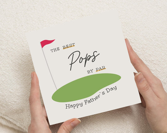 Fathers Day Card for Pops, Golf Fathers Day Card, Fathers Day Card for Dad, Golf Card for Him, Personalised Fathers Day Card