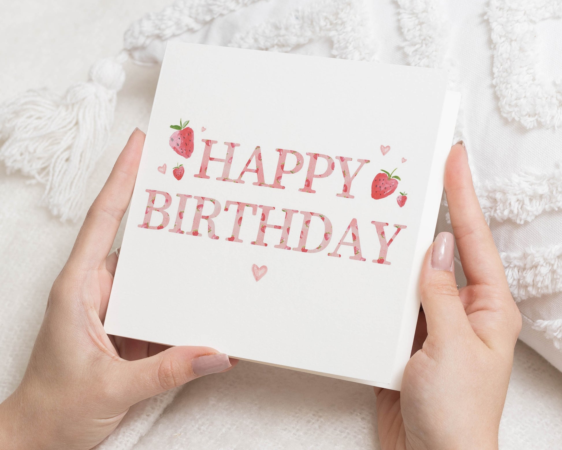 Birthday Card, Happy Birthday Card, Cute Birthday Card, Birthday Card for Her, Birthday Card for Friend, Strawberry Birthday Card
