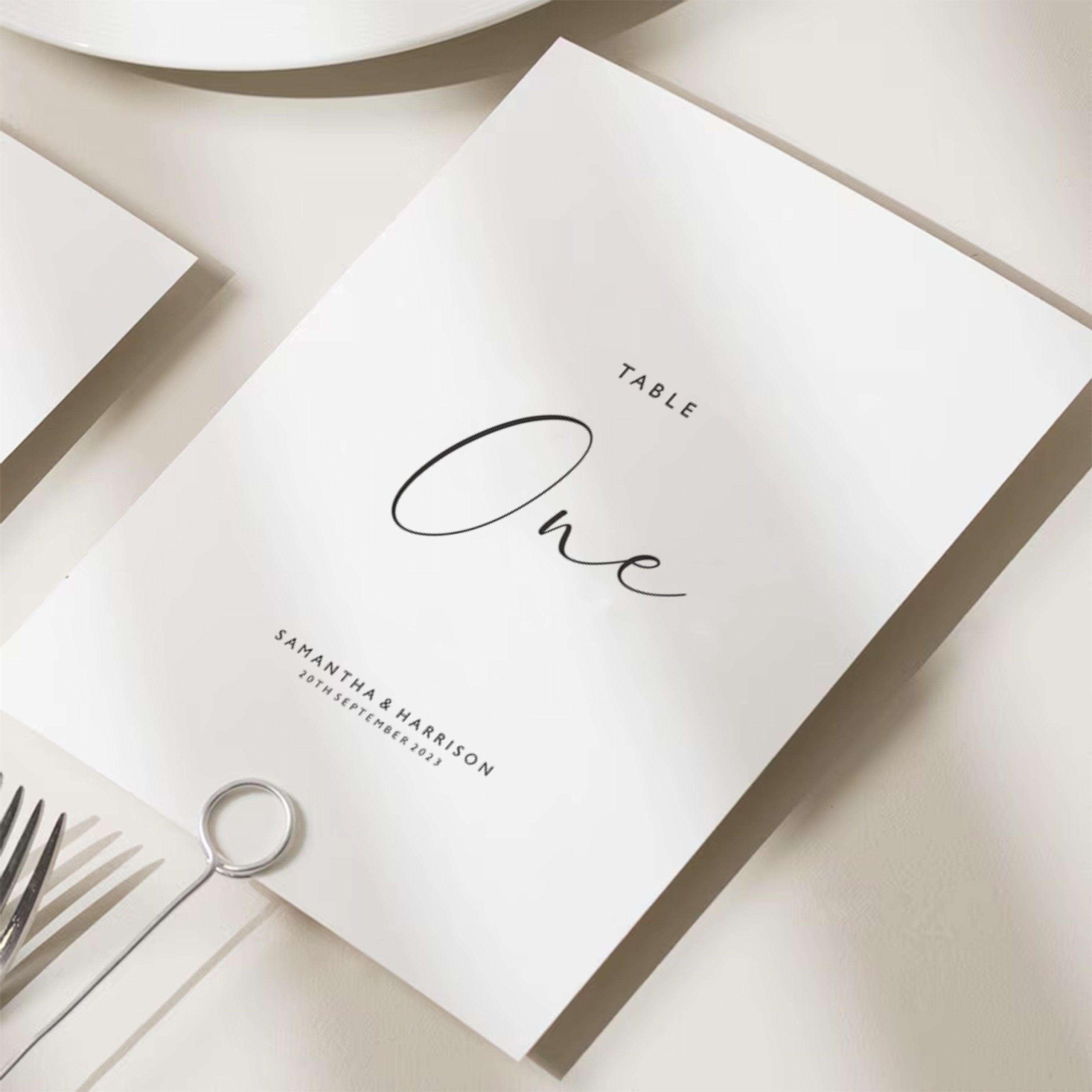 Calligraphy Table Numbers 'Samantha'