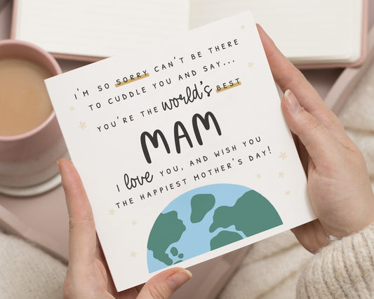 Mother's Day Card for Mam, World's Best Mam Card, Mother's Day Card from Daughter, Mother's Day Card for Her, Cute Mother's Day Card