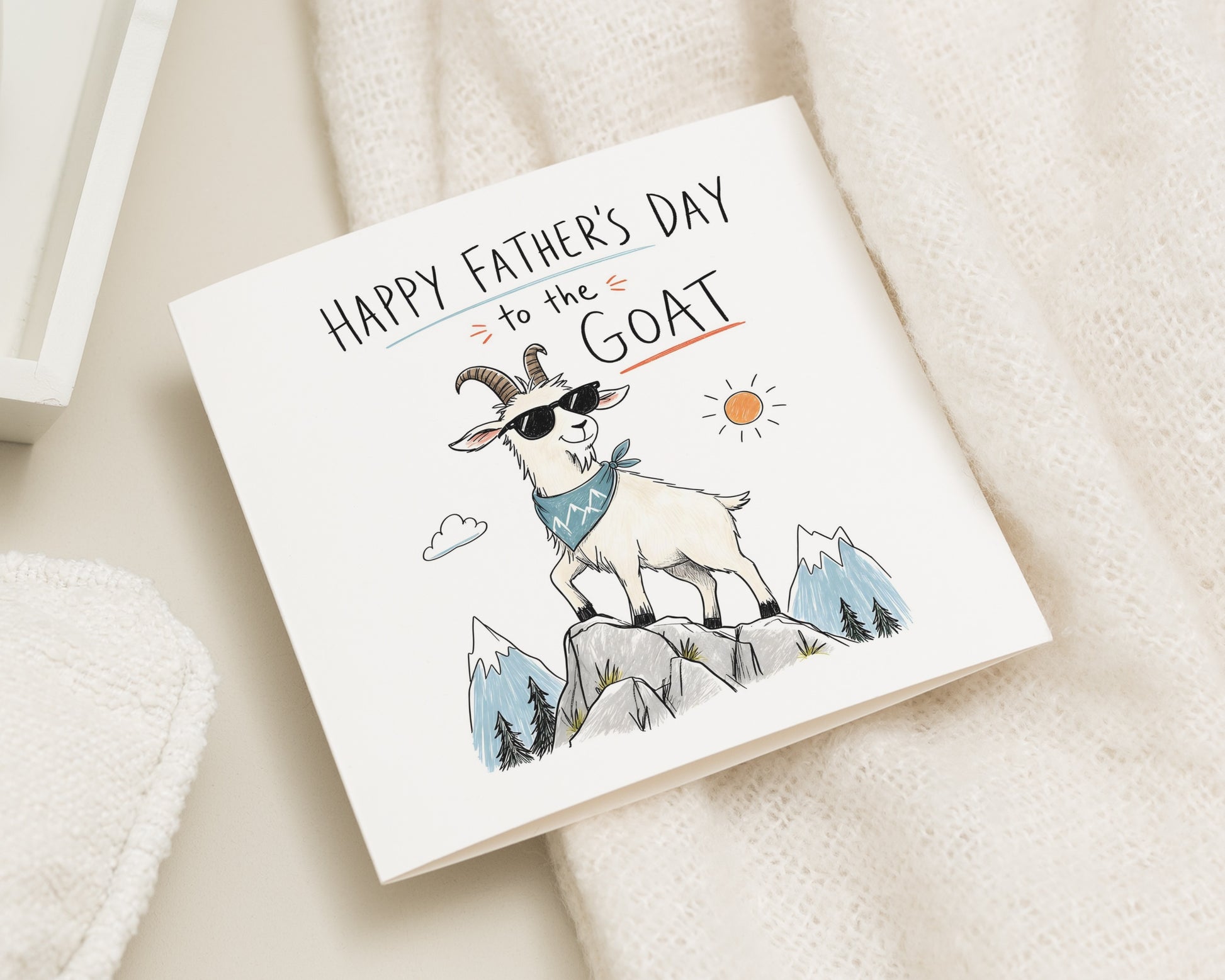 Fathers Day Card for Dad, Funny Fathers Day Card, Goat Card for Daddy, Fathers Day Card for Him, Cute Animal Card for Papa