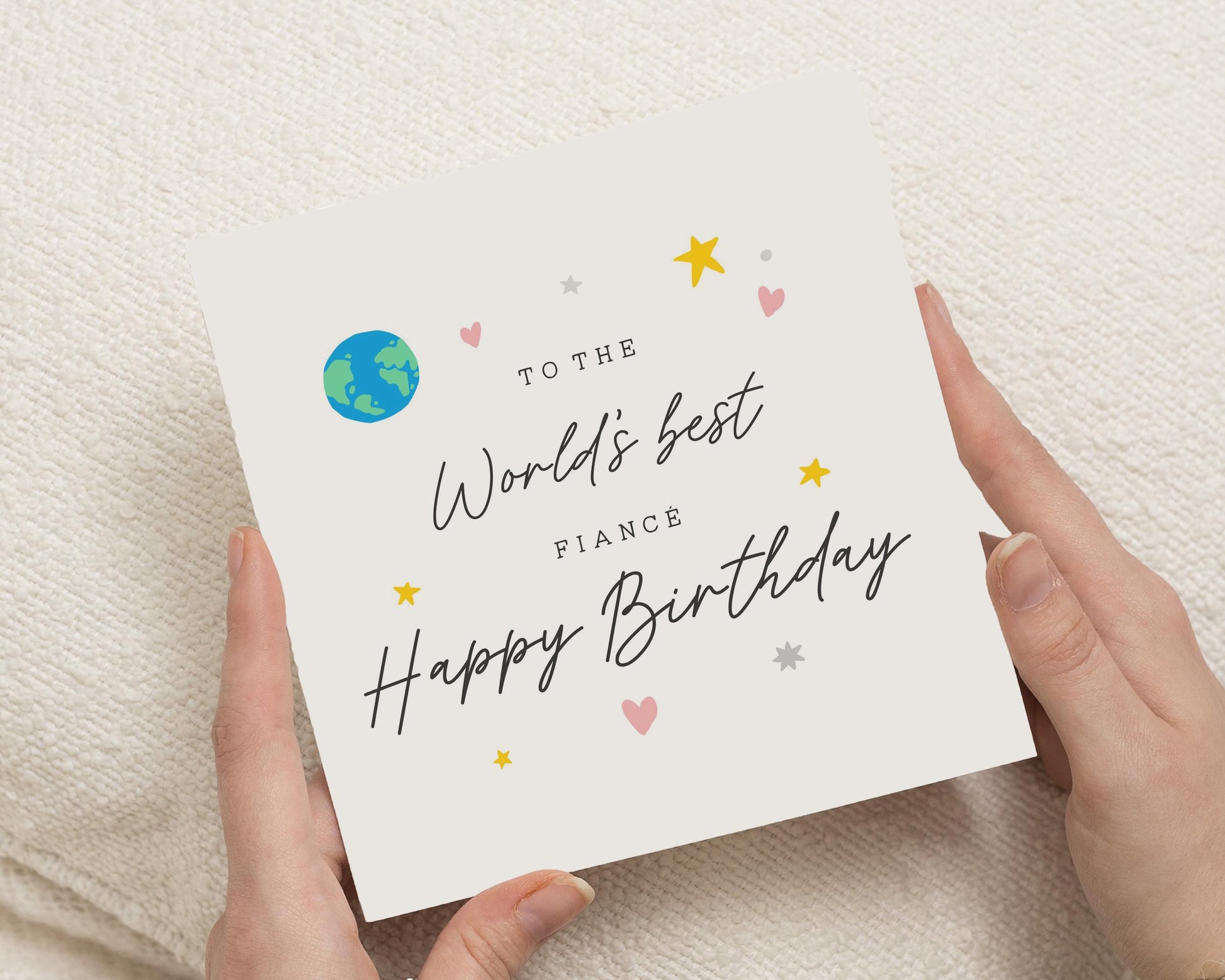 Birthday Card for Fiancé, Worlds Best Fiancé Birthday Card, Birthday Card for Him, Birthday Card for Her, Cute Birthday Card