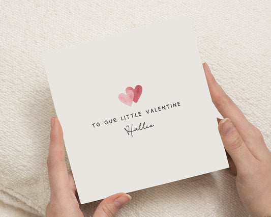 Valentines Day Card for Daughter, Personalised Valentines Card for Kids, Cute Valentine Card for Girl, Little Valentine Card