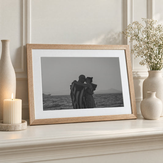 Personalised Photo Print From Your Photo, Custom Framed Wall Art, Anniversary Gift, Gift for Couple, Oak Framed Print With Mount