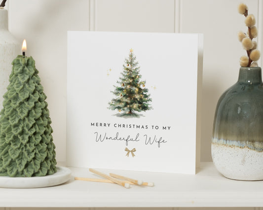Christmas Card for Wife, Wife Christmas Card, Merry Christmas Wife Card, Christmas Card for Her, Romantic Xmas Card, Xmas Card for Wife