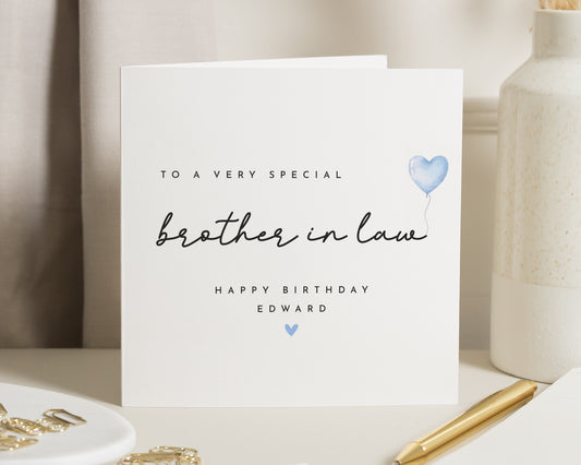 Birthday Card for Brother In Law, Personalised Brother In Law Birthday Card, Simple Birthday Card, Custom Birthday Card for Him