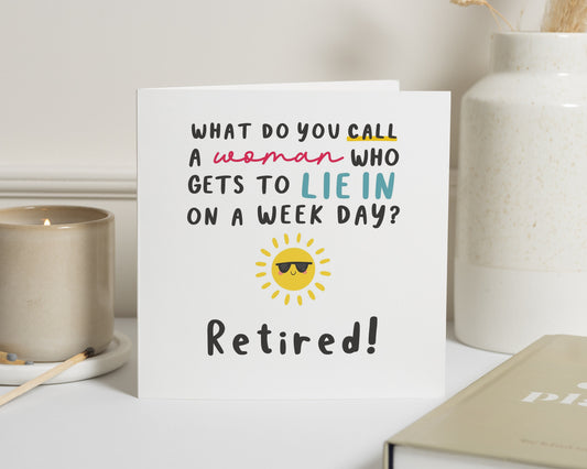 Retirement Card for Her, Funny Retirement Card, Retired Card, Retirement Card for Friend, Cute Retirement Card, Lie In Card