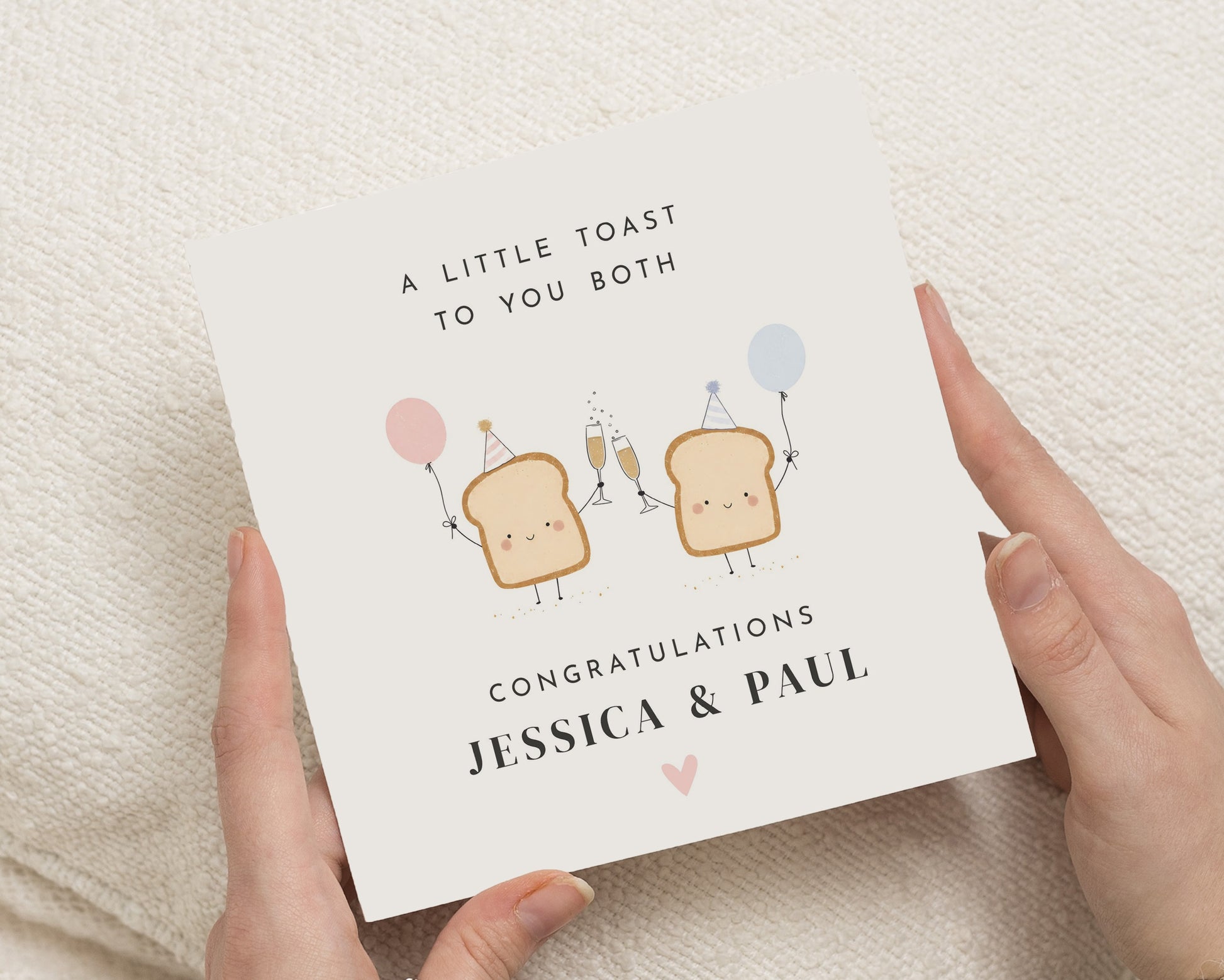 Personalised Wedding Card, Engagement Card for Couple, Congratulations Card, Wedding Congratulations Card, Custom Couple Card, Toast Card