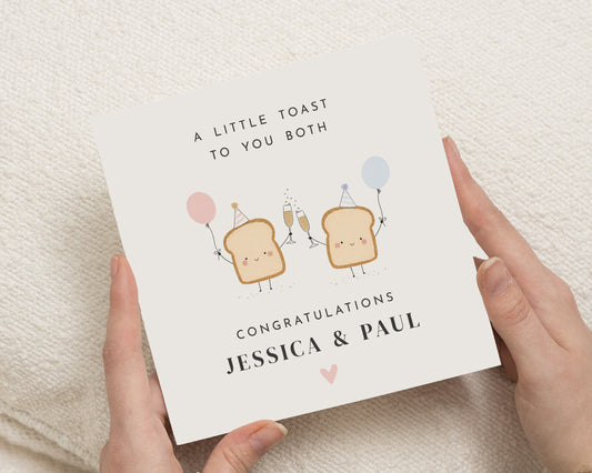 Personalised Wedding Card, Engagement Card for Couple, Congratulations Card, Wedding Congratulations Card, Custom Couple Card, Toast Card