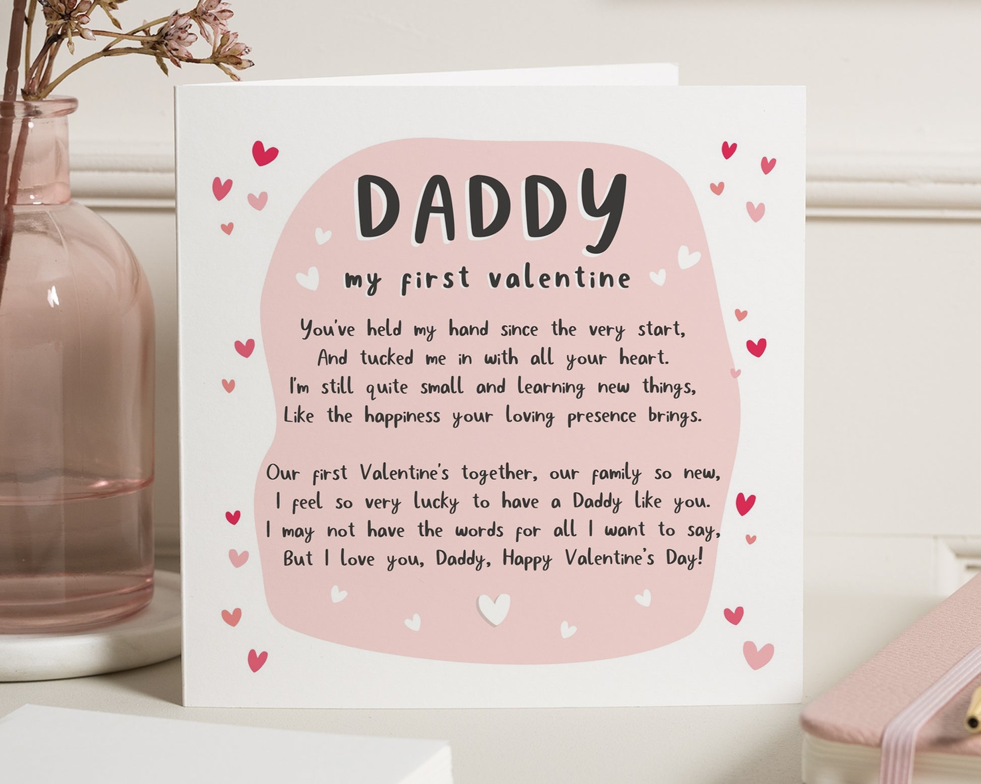 Valentines Day Card for Daddy, My First Valentine Card, Daddy Valentines Card, Valentines Card from Baby, Cute Valentines Card for Dad