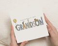 1st Birthday Card for Grandson, Grandson First Birthday Card, 1st Birthday Cards for Boys, Safari Birthday Card, Zoo Animal Card