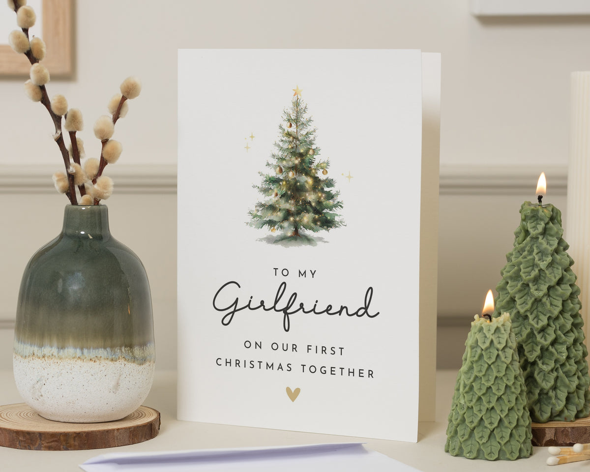 Girlfriend Christmas Card, First Christmas Together Card, 1st Christmas Card for Girlfriend, Romantic Christmas Card for Her