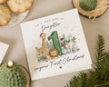 Daughter First Christmas Card, 1st Christmas Card for Daughter, Baby Girl Christmas Card, Safari Animal Christmas Card, Zoo Christmas Card
