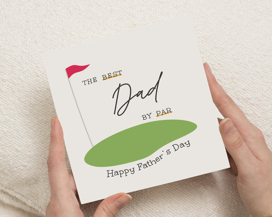 Fathers Day Card, Best Dad By Par, Golf Fathers Day Card, Fathers Day Card For Dad, Funny Fathers Day Card, Golf Card For Him