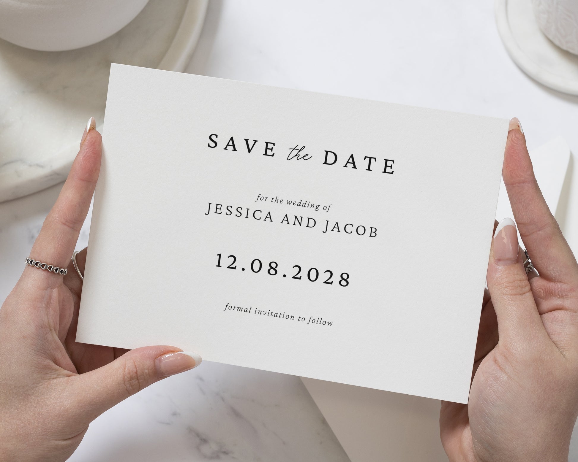Personalised Save the Date Card, Wedding Save the Date, Save the Date Cards, Simple Minimal Save the Date Cards, A6 5x7