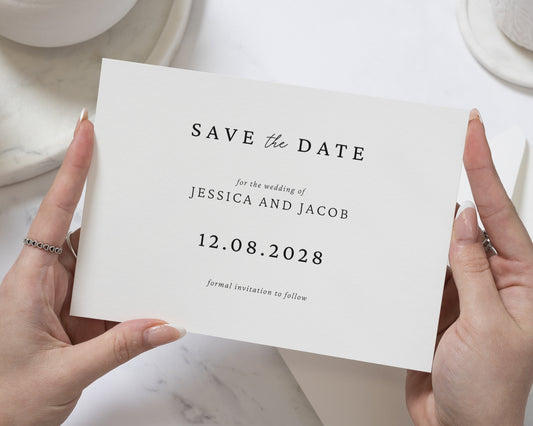 Personalised Save the Date Card, Wedding Save the Date, Save the Date Cards, Simple Minimal Save the Date Cards, A6 5x7