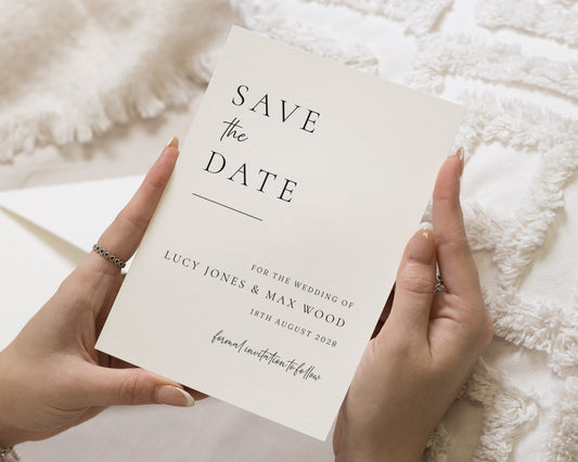 Personalised Save the Date Card, Wedding Save the Date Card, Simple Save the Date Card, Minimal Save the Date Cards, A6 5x7