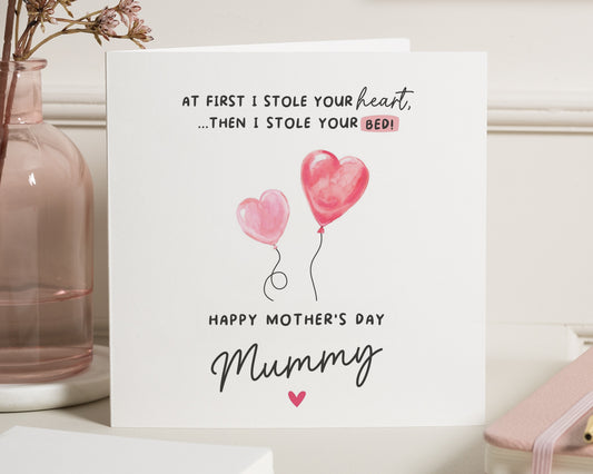Mother's Day Card for Mummy, Funny Mothers Day Card, Heart Balloon Mother's Day Card, Card for Mum, Cute Mother's Day Card, Mummy Card