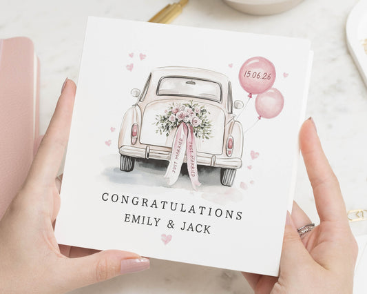 Wedding Card Personalised, Congratulations Card, Just Married Card, Engagement Card, Wedding Card for Couple, Custom Names Card