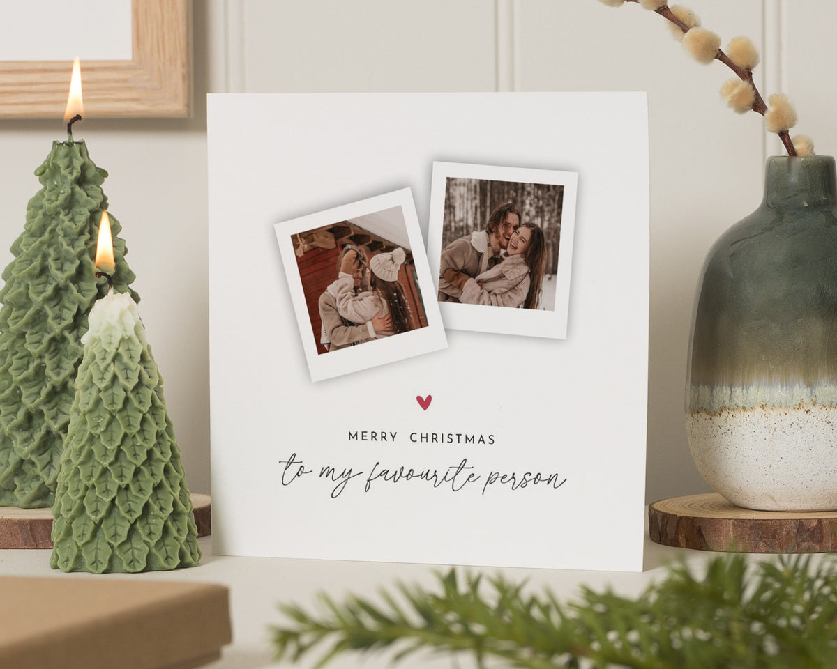 Christmas Card for Partner, Personalised Photo Christmas Card, Christmas Card for Boyfriend, Girlfriend, Husband, Wife, Romantic Xmas Card