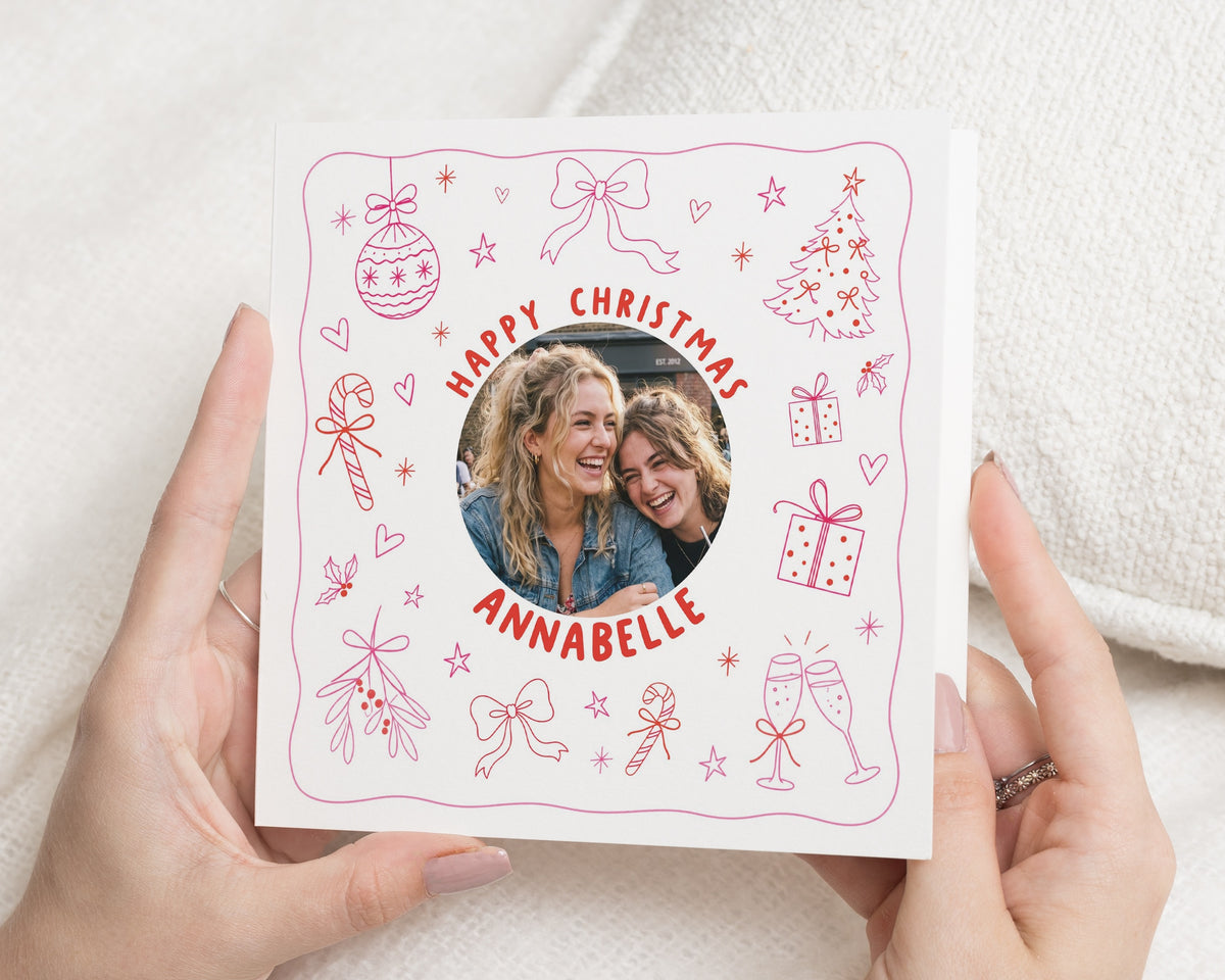 Personalised Christmas Card, Photo Christmas Card, Christmas Card for Friend, Custom Xmas Card for Her, Cute Christmas Cards for Friends