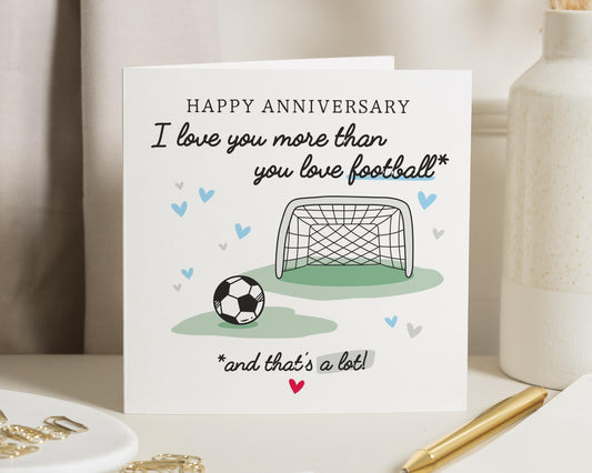 Anniversary Card for Him, Funny Anniversary Card, Football Anniversary Card, I Love You Card, Husband Anniversary Card, Boyfriend Card