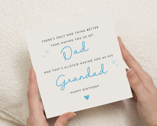 Dad Birthday Card, Grandad Birthday Card, Personalised Birthday Card for Dad, Birthday Card From Grandson, From Granddaughter Card