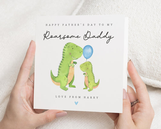 Fathers Day Card from Child, Daddy Fathers Day Card, Dinosaur Fathers Day Card, Cute Fathers Day Card, Personalised Card for Dad