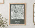 Personalised Map Print, Custom Location Wall Art, Coordinates Print, Dark Green Wall Art, New Home Gift, Anniversary Gift for Couple