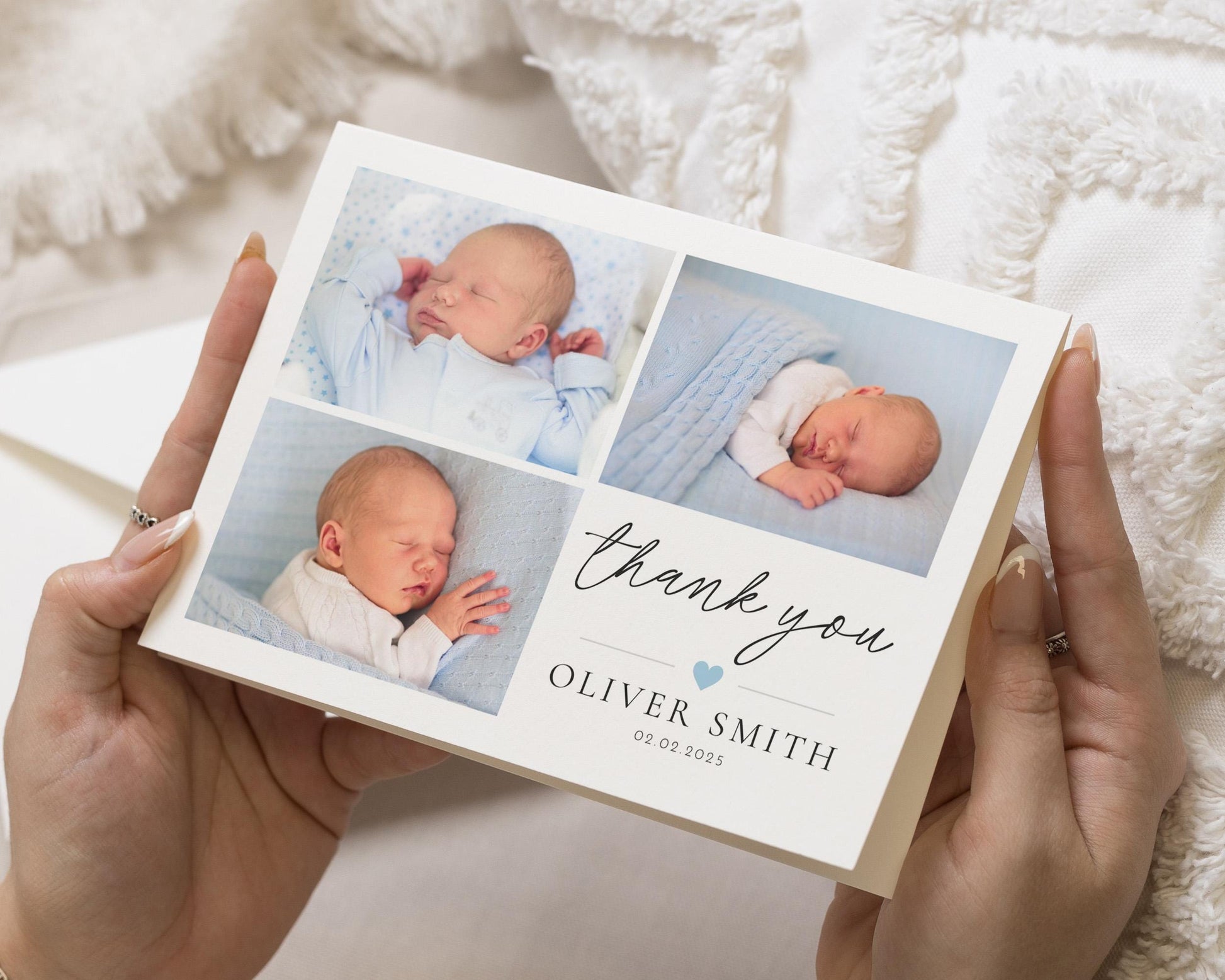 New Baby Girl Announcement Card, Baby Boy Thankyou Cards, Baby Thank You Baptism Cards, New Born Thank You, Baby Thank You With Photos