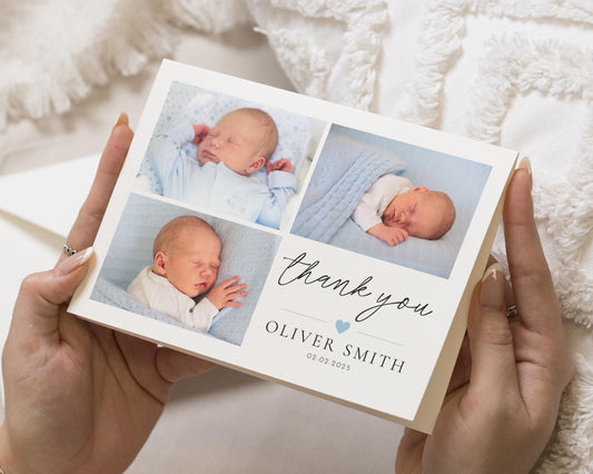 New Baby Girl Announcement Card, Baby Boy Thankyou Cards, Baby Thank You Baptism Cards, New Born Thank You, Baby Thank You With Photos