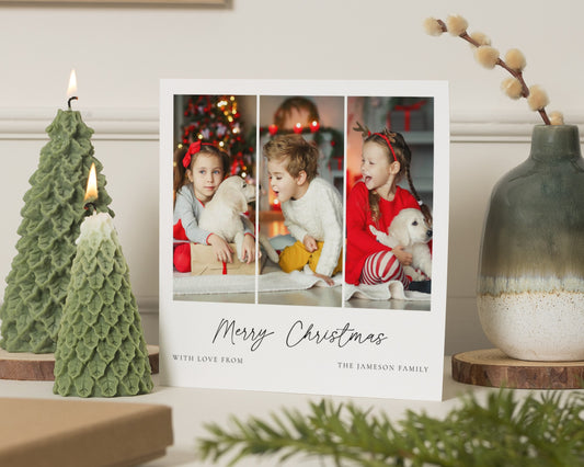 Personalised Photo Christmas Card, Pack of Christmas Cards, Square, Family Christmas Card, Pack of 10, 20, 50 or 100