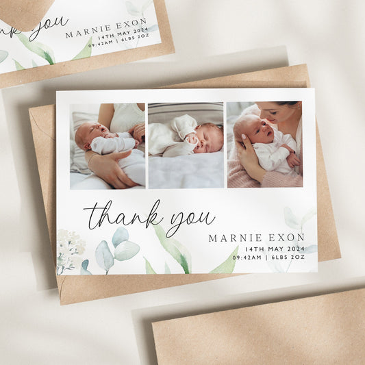 Personalised Baby Thank You Cards, New Baby Thank You Cards, Thank You Postcard, Simple Baby Thank You, Baby Thank You Cards Photo