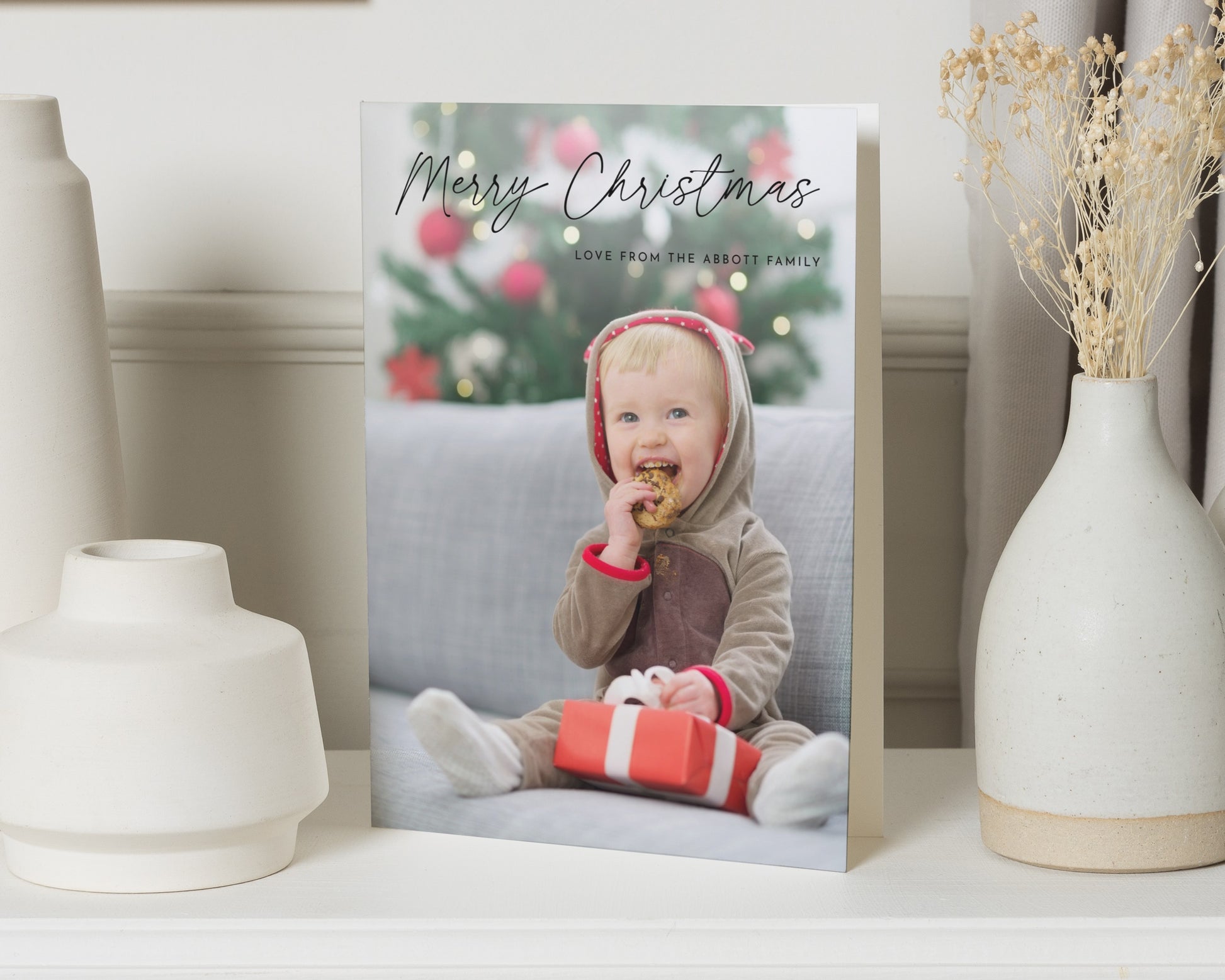 Personalised Photo Christmas Card, Pack of Christmas Cards, Pack of 10, 20, 50 or 100, Custom Christmas Card with Photo