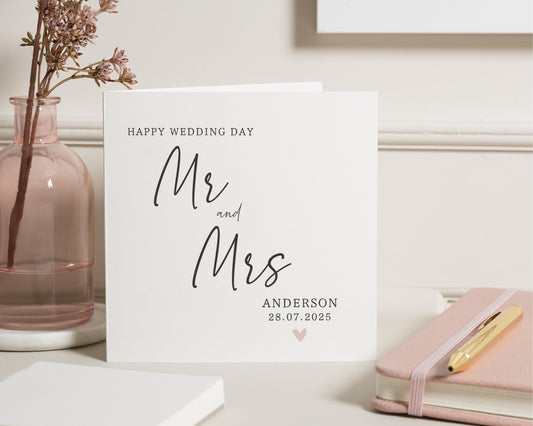 Wedding Card for Couple, Personalised Mr and Mrs Wedding Card, Happy Wedding Day Card, Custom Wedding Card, Wedding Card for Newlyweds