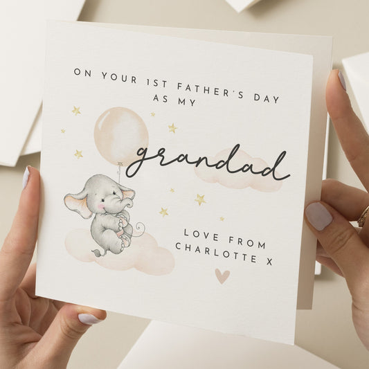 Personalised First Father&#39;s Day As My Grandad Card, 1st Fathers Day Card, Baby First Fathers Day Card, First Fathers Day Gift, For Grandad