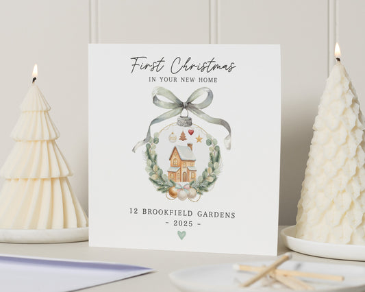 First Christmas In Your New Home Card, Personalised New Home Christmas Card, Housewarming Christmas Card, Custom Address Card