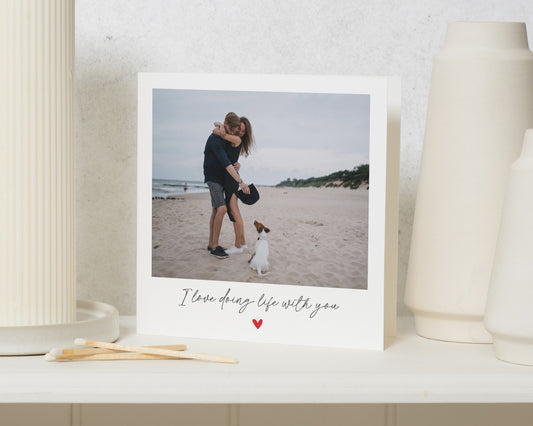 Anniversary Card, Photo Anniversary Card for Husband Wife, Valentines Day Card for Boyfriend Girlfriend, Romantic Card for Partner
