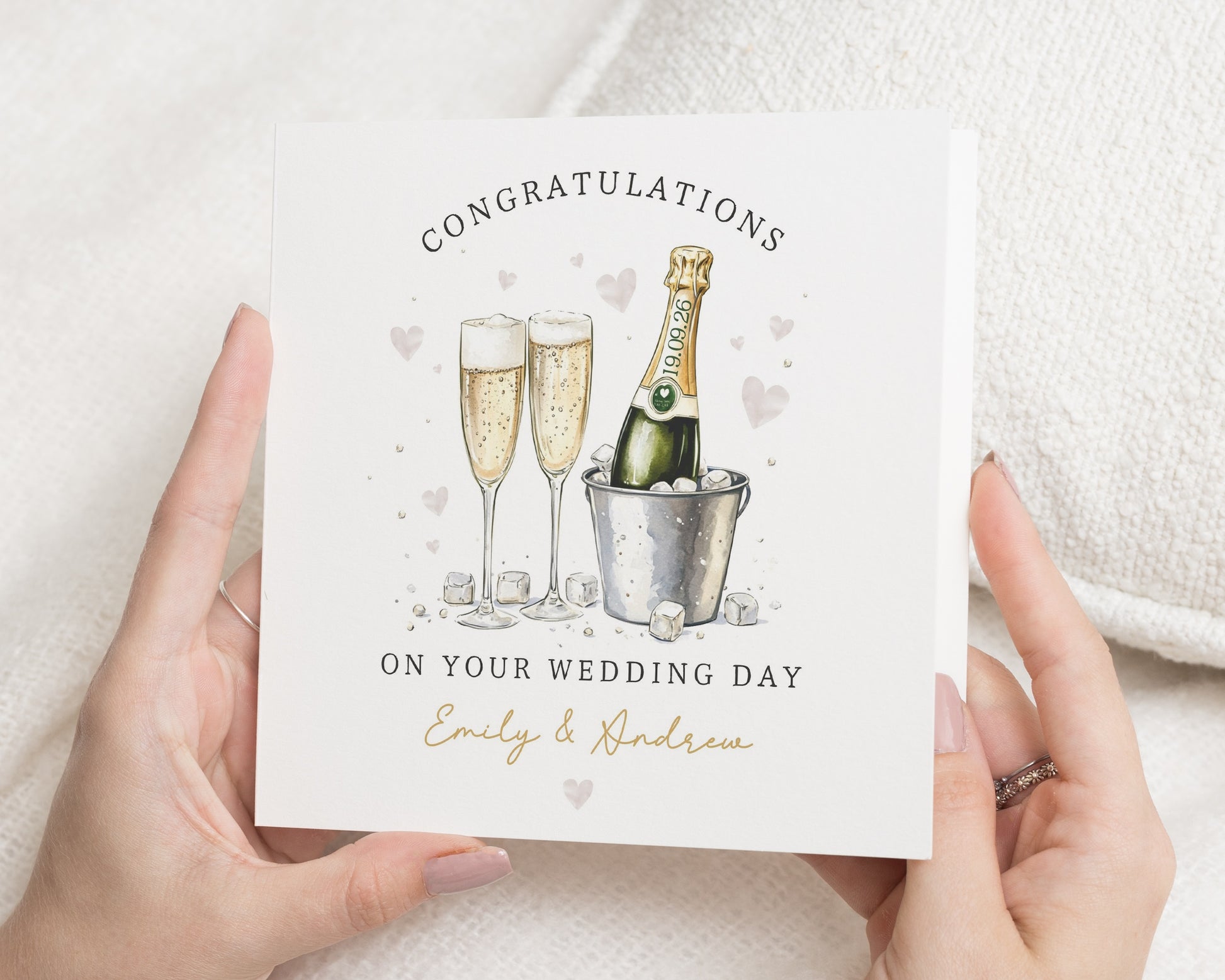Wedding Card, Personalised Wedding Card, Congratulations Card, On Your Wedding Day Card, Custom Wedding Card, Champagne Card