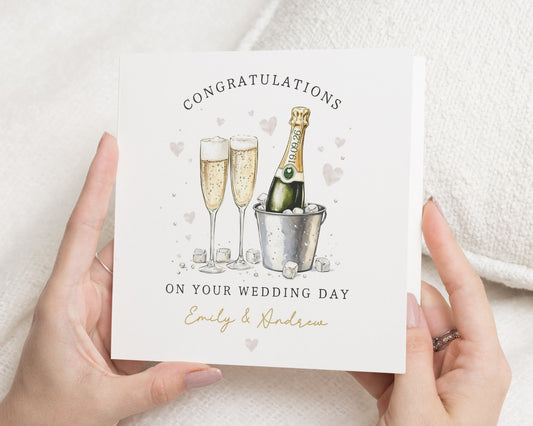 Wedding Card, Personalised Wedding Card, Congratulations Card, On Your Wedding Day Card, Custom Wedding Card, Champagne Card