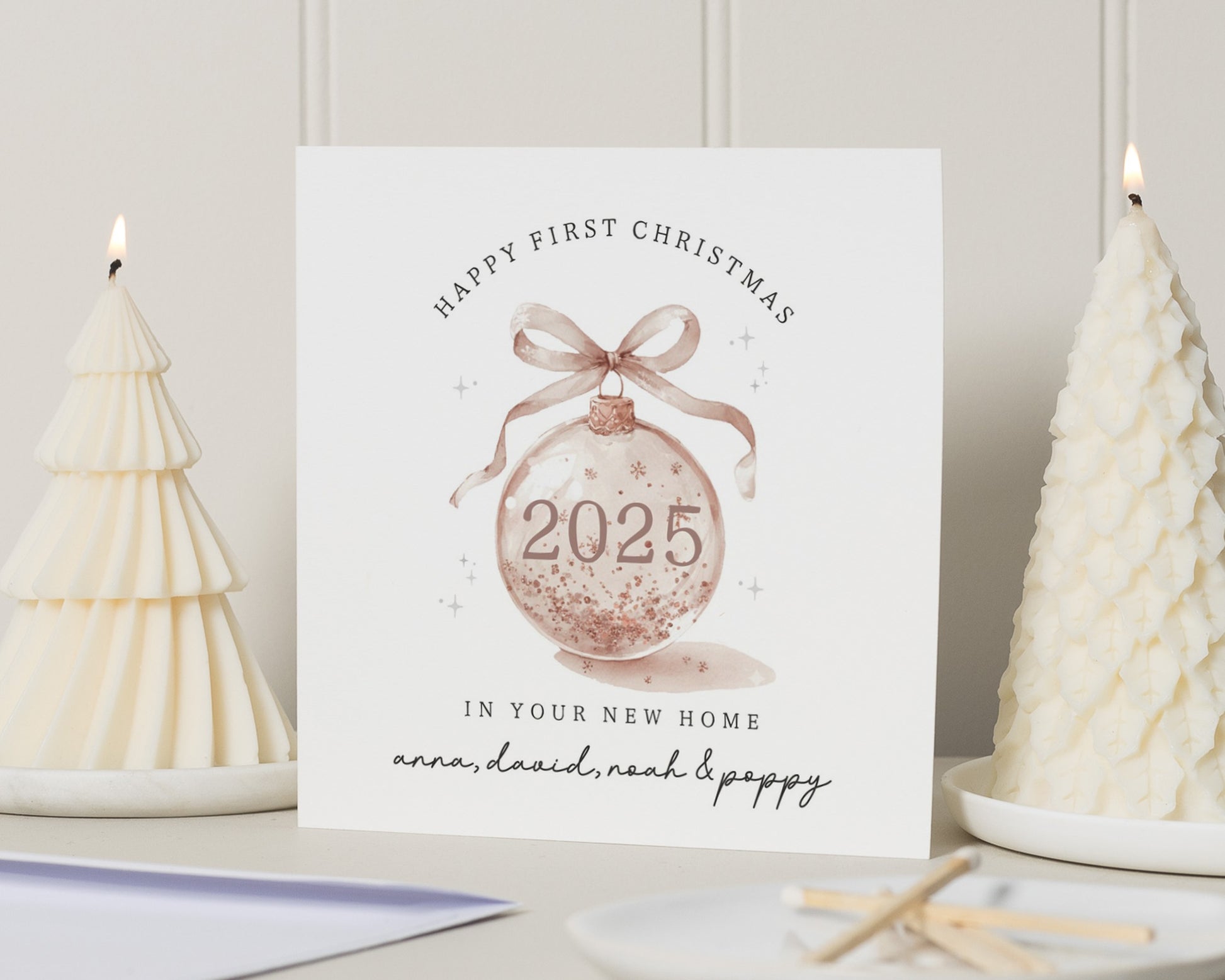 First Christmas In New Home Card, Personalised Christmas Card, New Home Christmas Card, Family Christmas Card, Happy First Christmas Card