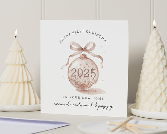 First Christmas In New Home Card, Personalised Christmas Card, New Home Christmas Card, Family Christmas Card, Happy First Christmas Card