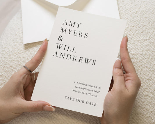 Personalised Save the Date Card, Simple Save the Date, Wedding Save the Date Card, Minimal Save the Date, Custom Save the Date, Elegant Card