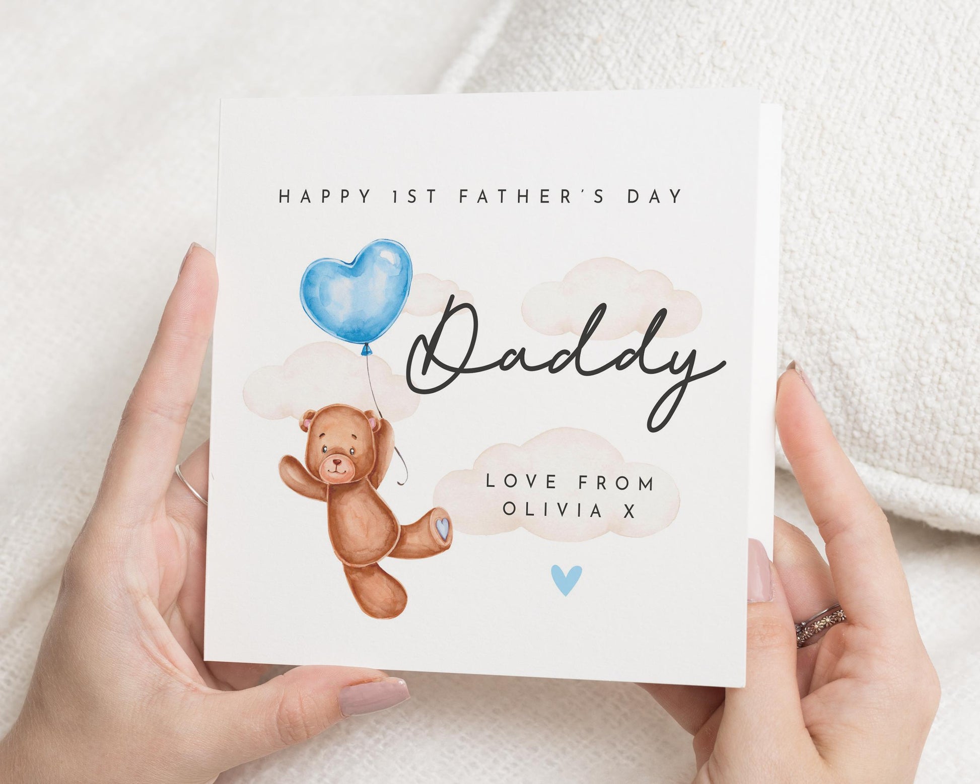 First Fathers Day Card, 1st Fathers Day Card from Baby, Daddy Fathers Day Card, Personalised Fathers Day Card, Cute Bear Card