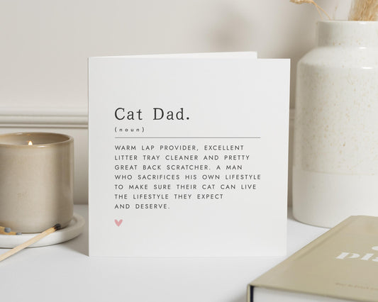 Cat Dad Card, Fathers Day Card for Cat Dad, Birthday Card for Him, Cat Lover Card, Funny Cat Card, Personalised Card for Dad